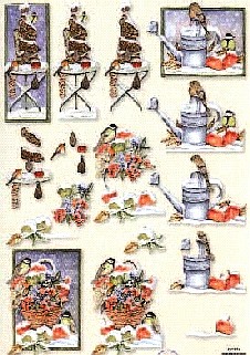 Sonderposten 3D - Schneidebogen, Vögel-Wintermotive